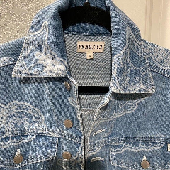FIORUCCI ALL OVER ANGELS DENIM JACKET BLUE - Picture 9 of 13